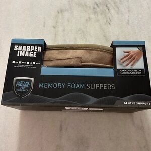 SHARPER IMAGE Brown Memory Foam Gentle Support Slippers XL Women 12 Men’s 11-12